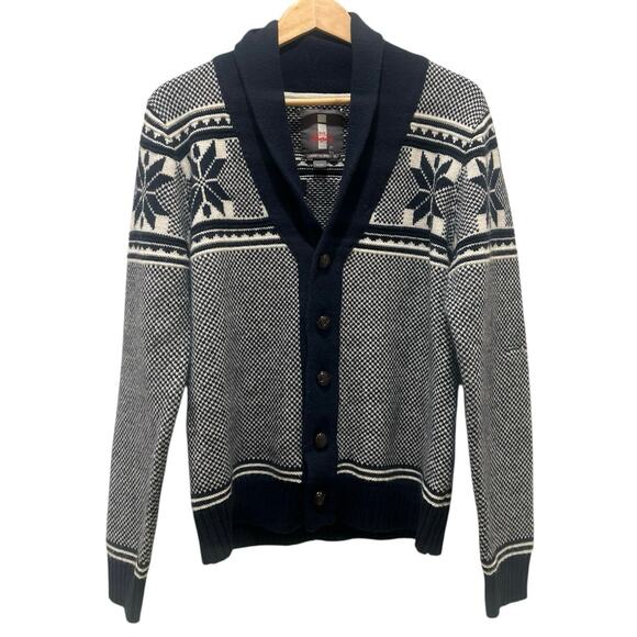 Vintage Men’s Buffalo Jeans Fair Isle Cardigan Sweater M - Picture 6 of 9
